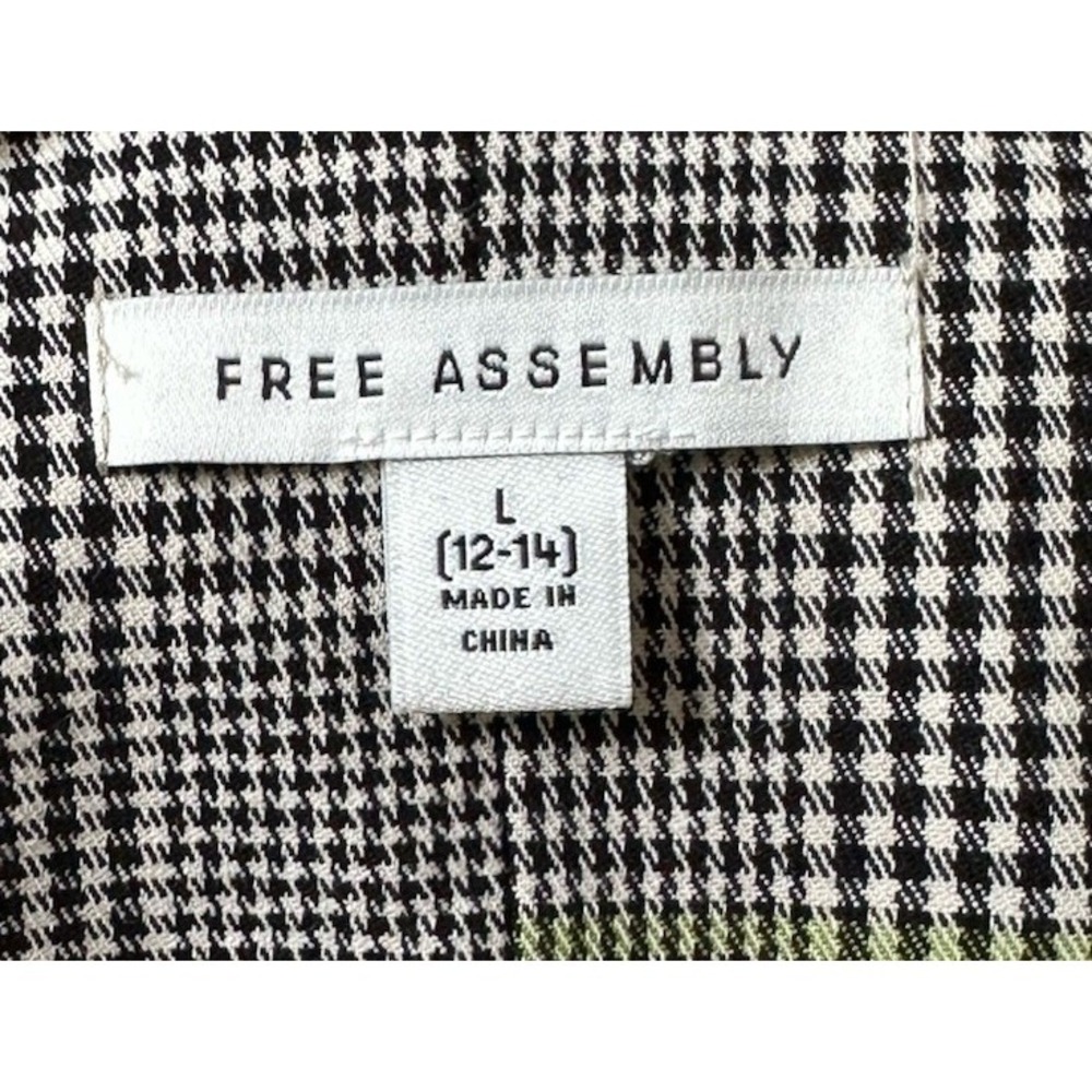 Free Assembly Houndstooth Belted Utility Mini Dress Academia Preppy School Girl - Picture 7 of 11